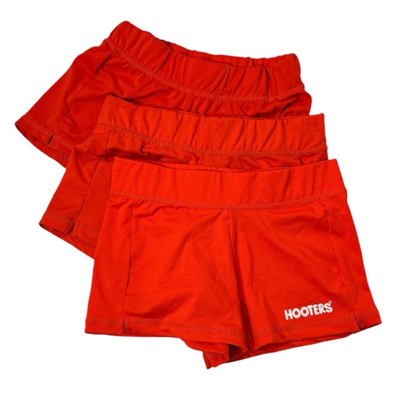 3 Hooters Girl's Waitress Orange Uniform Shorts Size XS - Picture 1 of 10